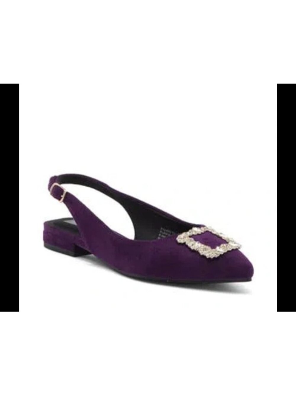 RACHEL Rachel Roy Elizabeth crystal buckle slingback flats in purple size 9